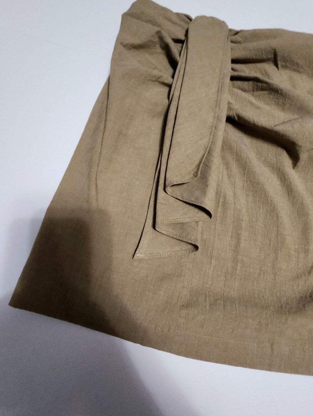 Mango sz L Sand Gathered Front Mini Skirt NWT - Picture 3 of 10